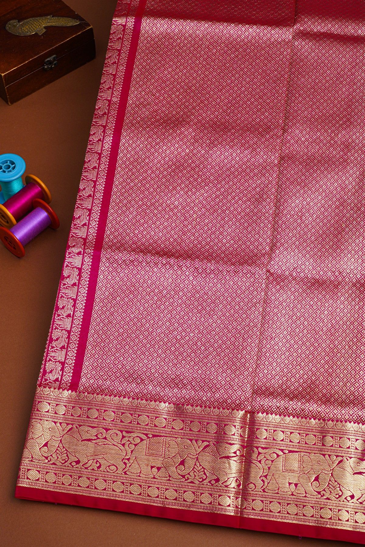 Venkatagiri Silk Magenta Saree