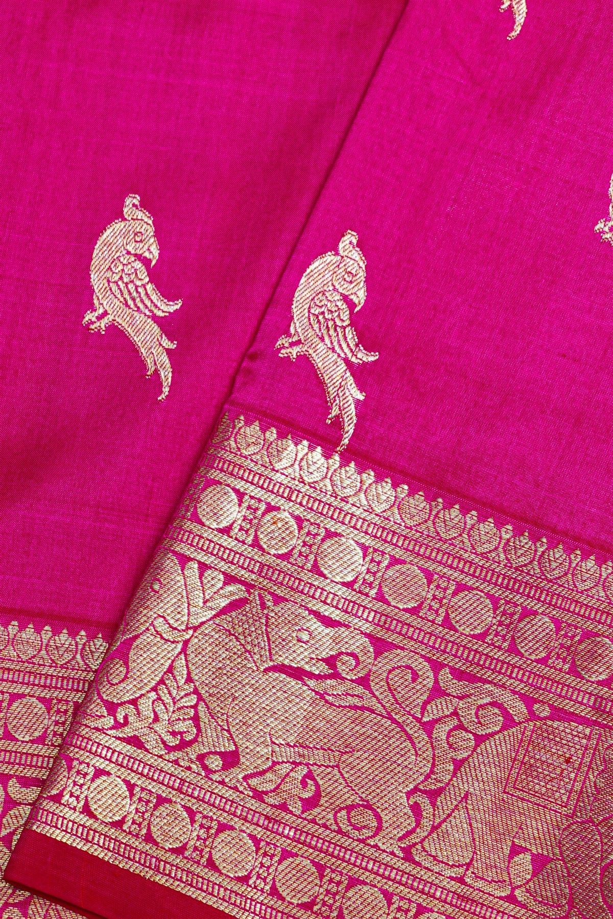 Venkatagiri Silk Magenta Saree