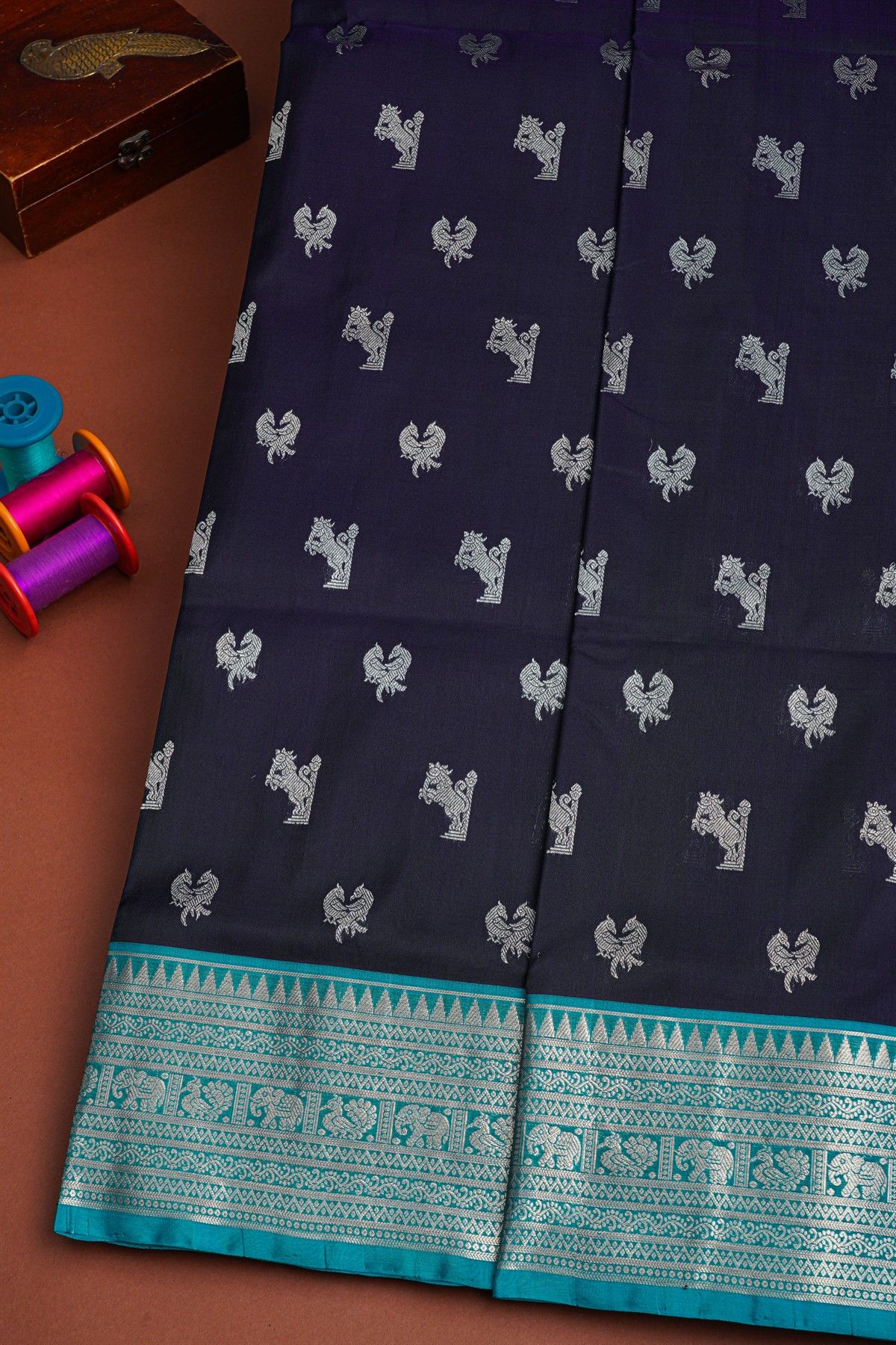 Venkatagiri Silk Blue Saree