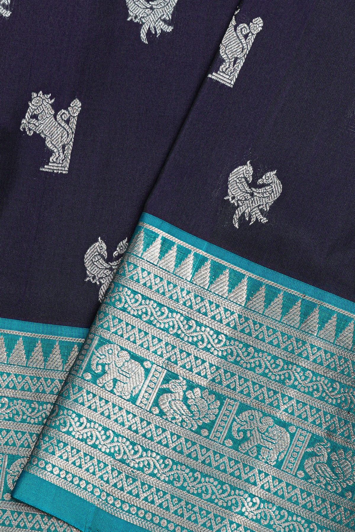 Venkatagiri Silk Blue Saree
