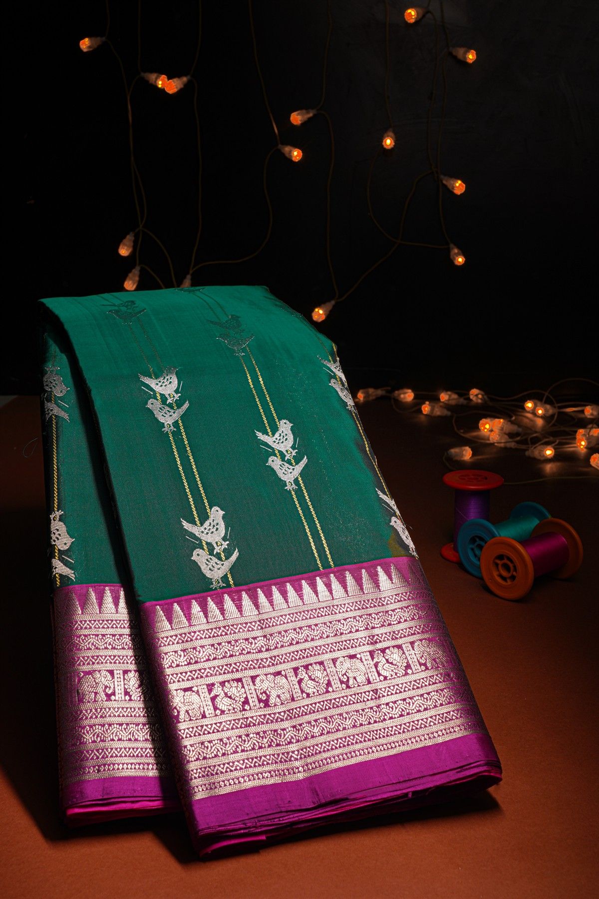 Venkatagiri Silk Green Saree