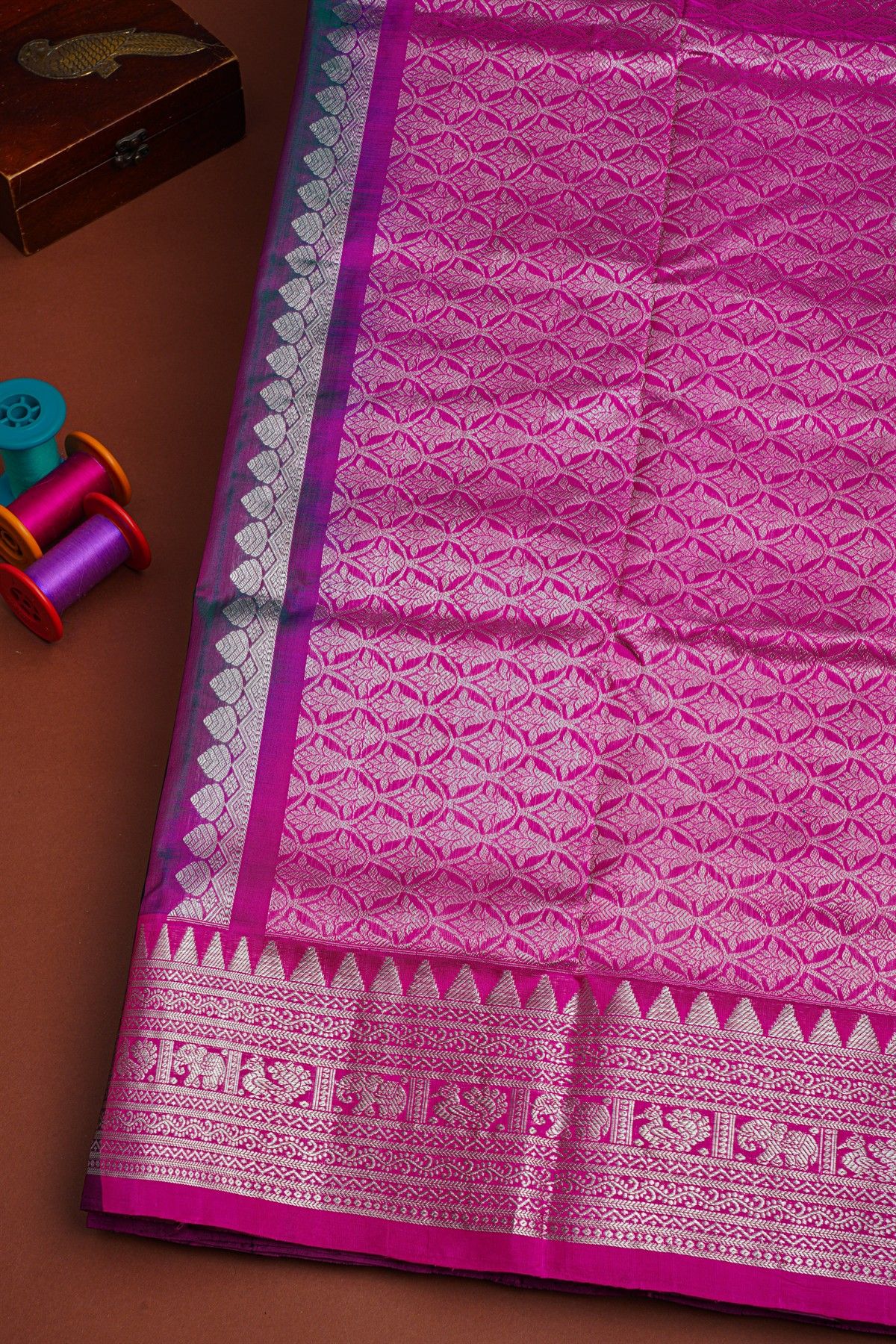 Venkatagiri Silk Green Saree