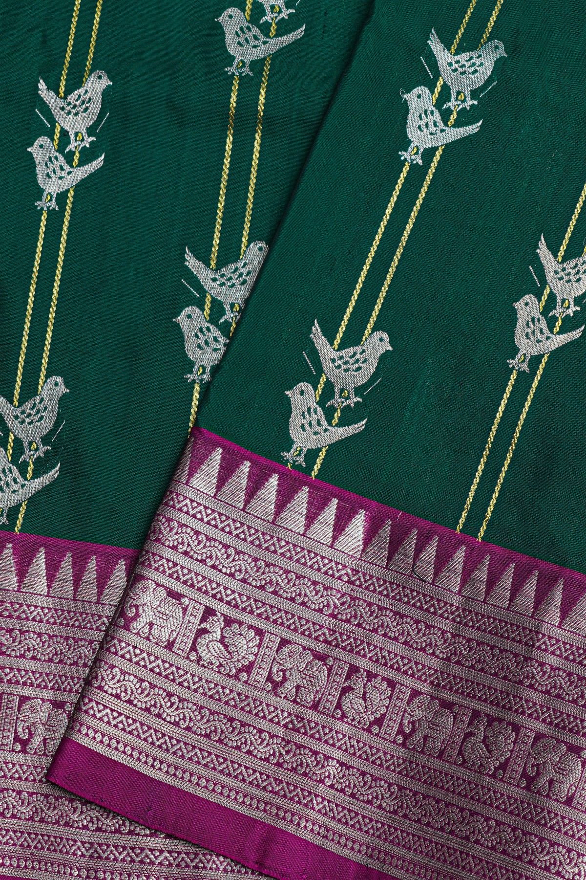 Venkatagiri Silk Green Saree