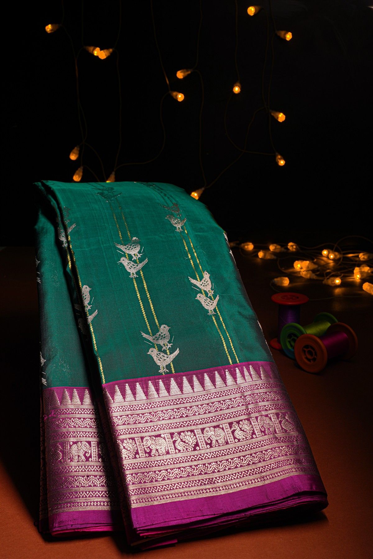 Venkatagiri Silk Green Saree
