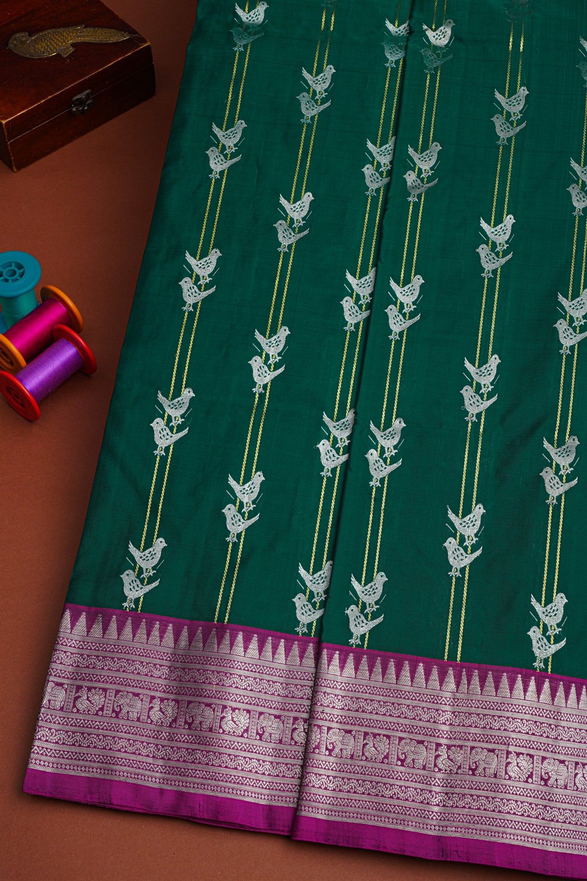 Venkatagiri Silk Green Saree