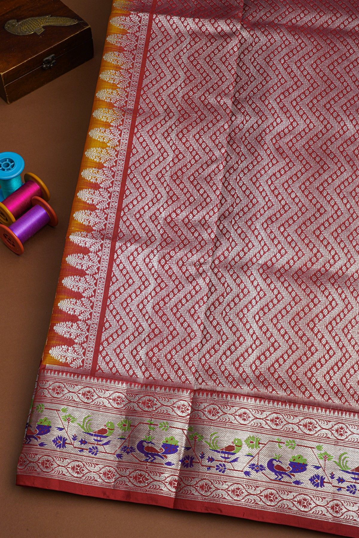 Venkatagiri Silk Dual Colour Saree
