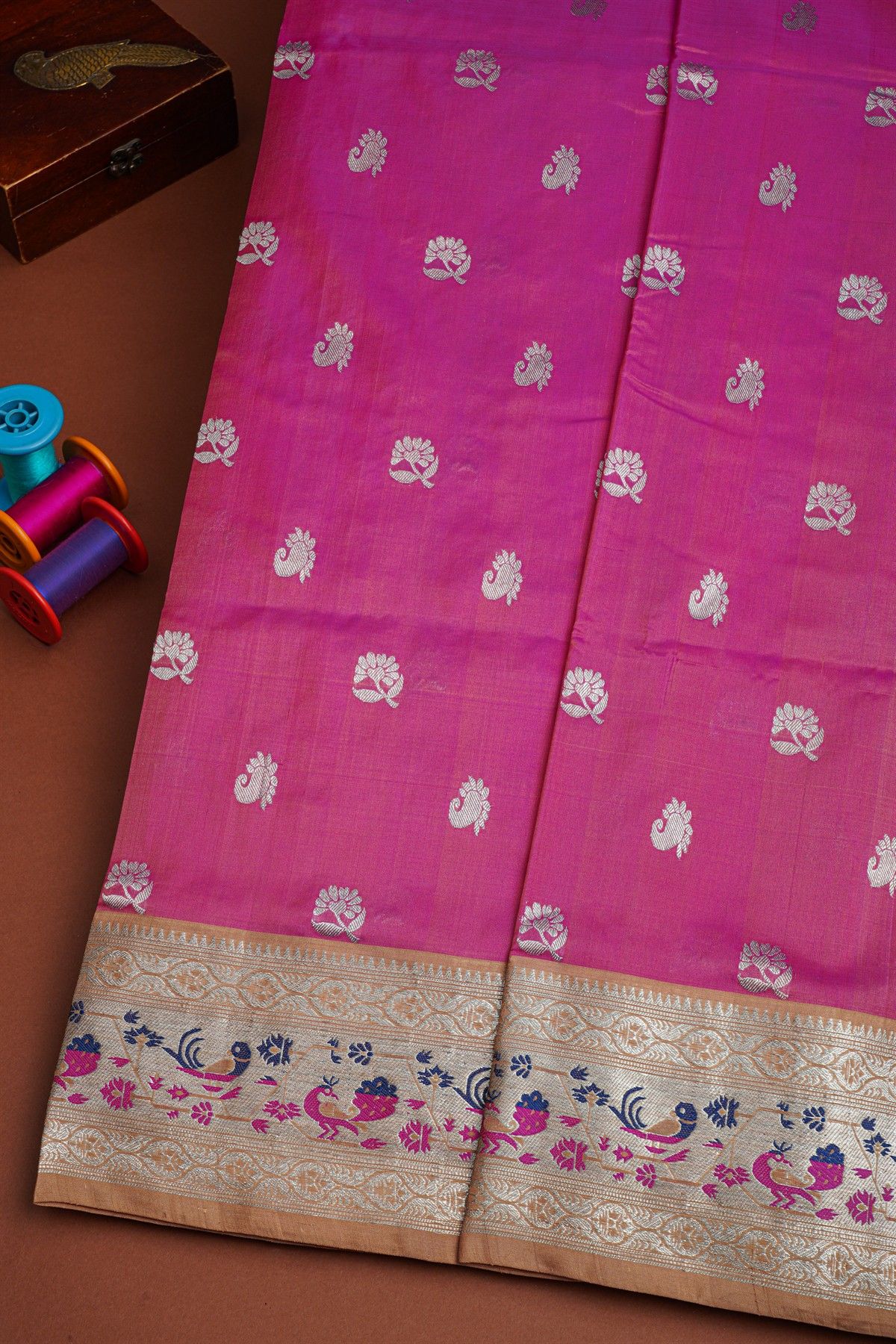 Venkatagiri Silk Pink Saree