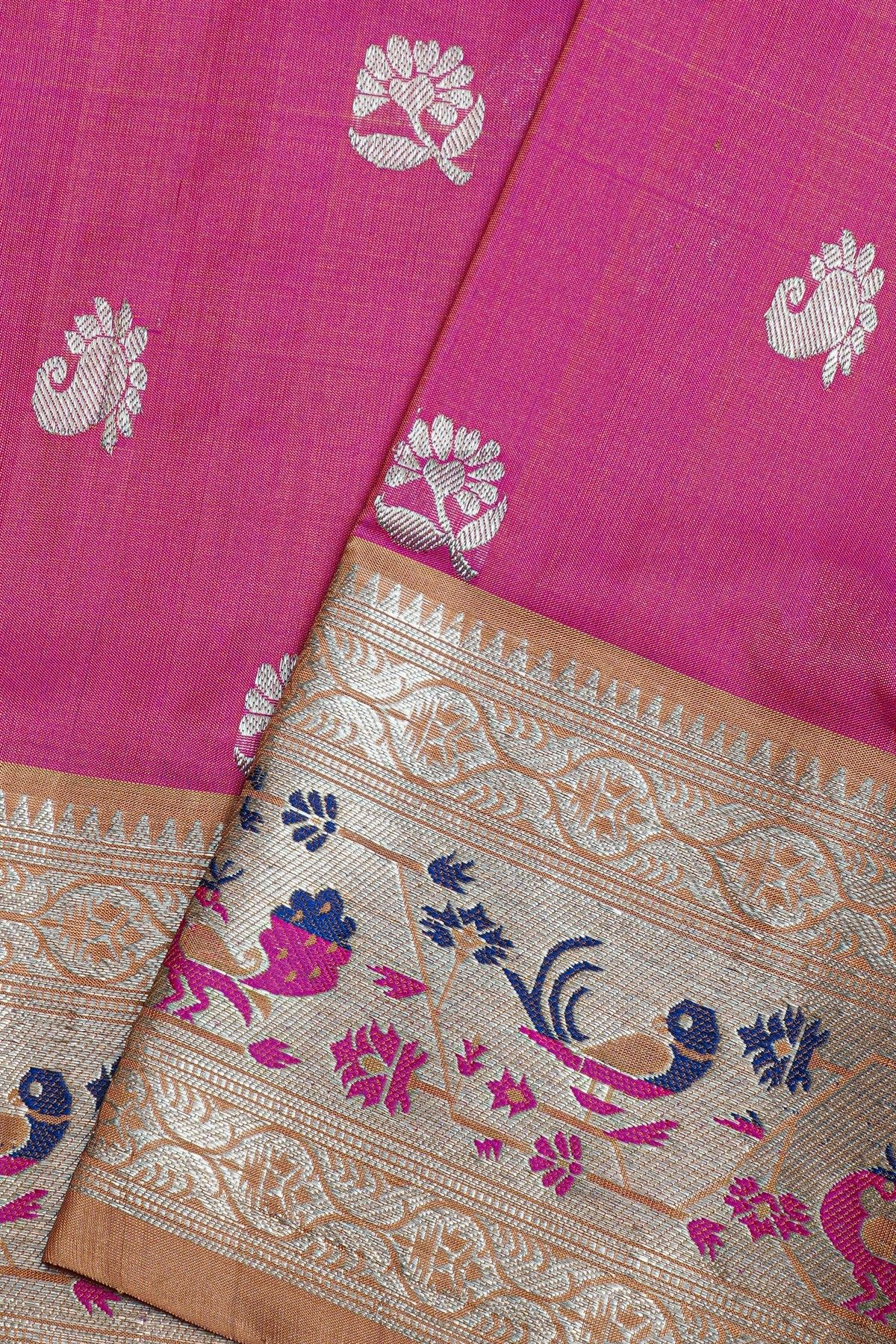 Venkatagiri Silk Pink Saree
