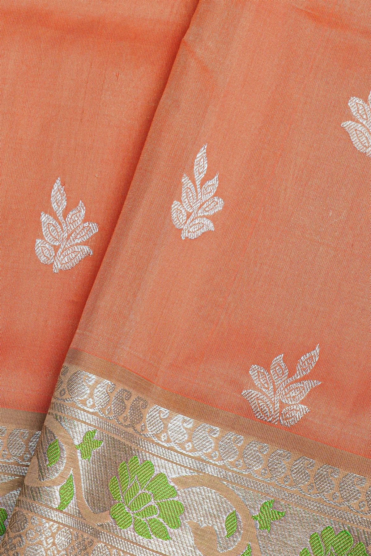 Venkatagiri Silk Peach Saree