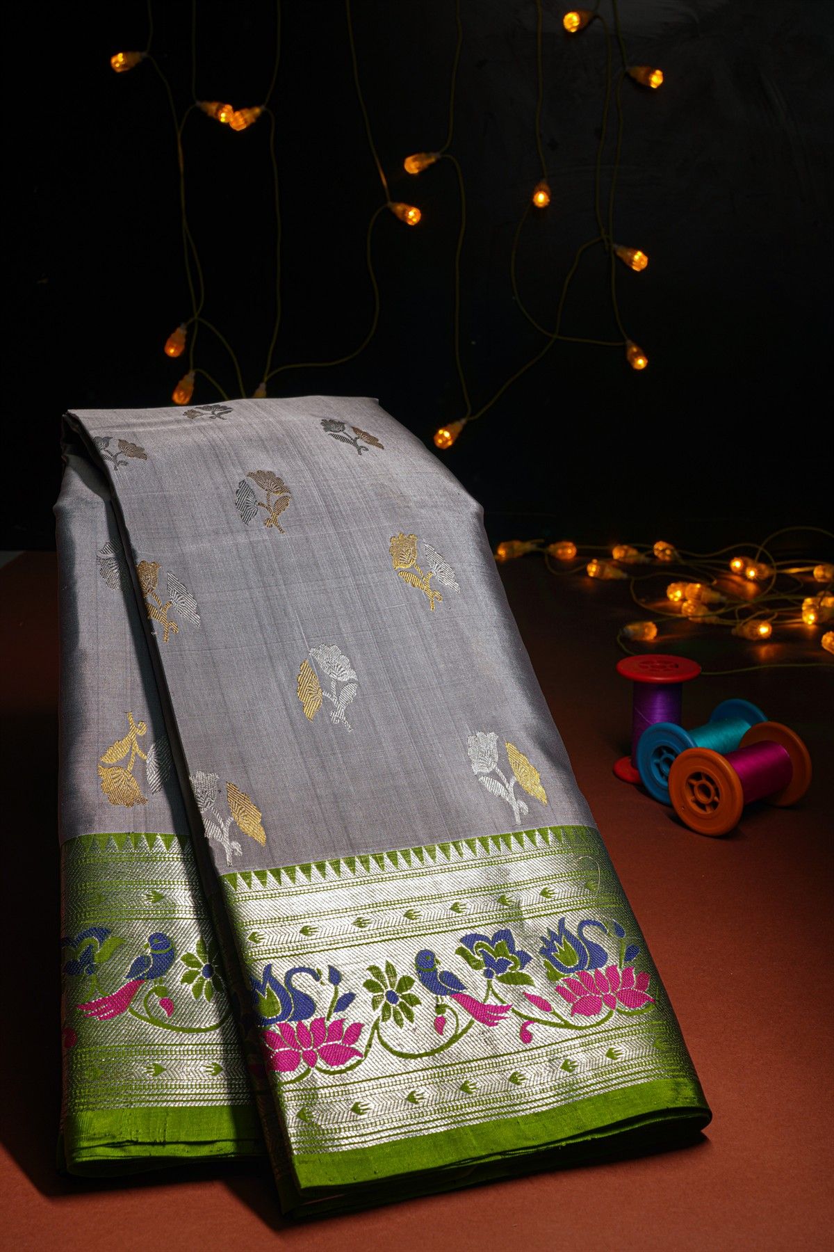 Venkatagiri Silk Grey Saree