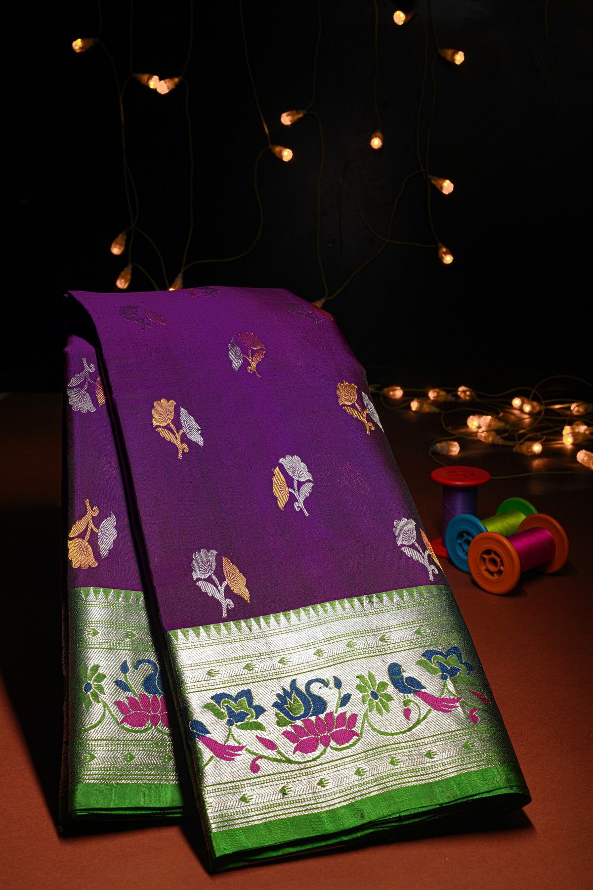 Venkatagiri Silk Purple Saree