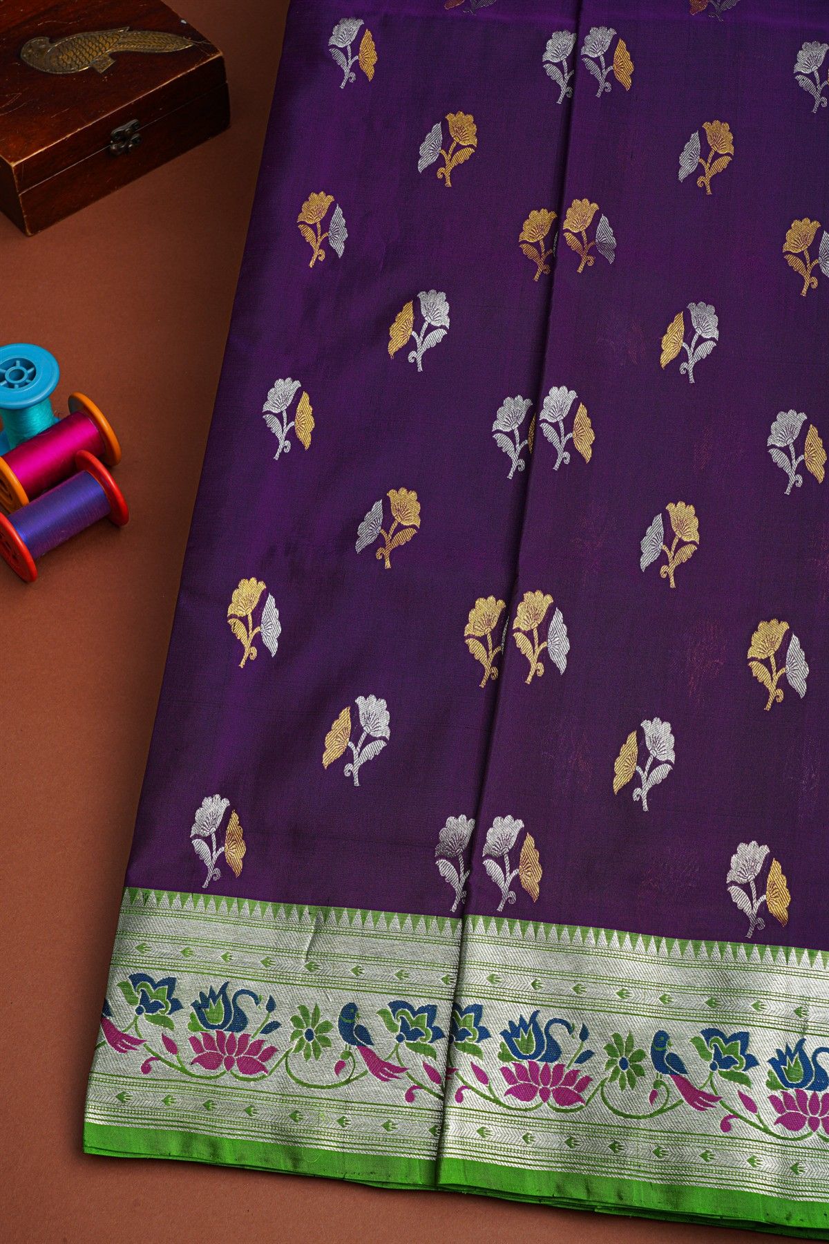 Venkatagiri Silk Purple Saree