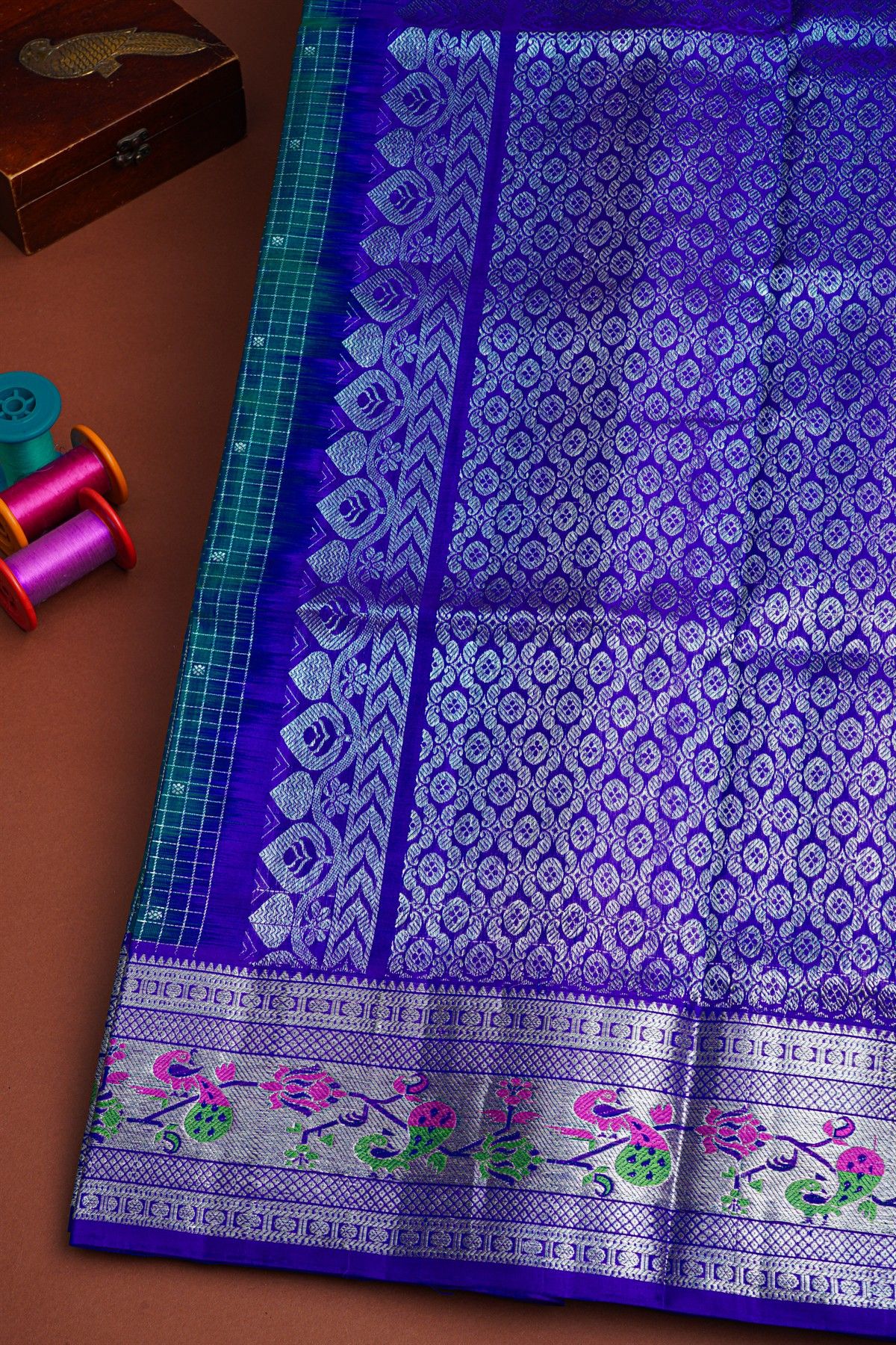 Venkatagiri Silk Dual Colour Saree