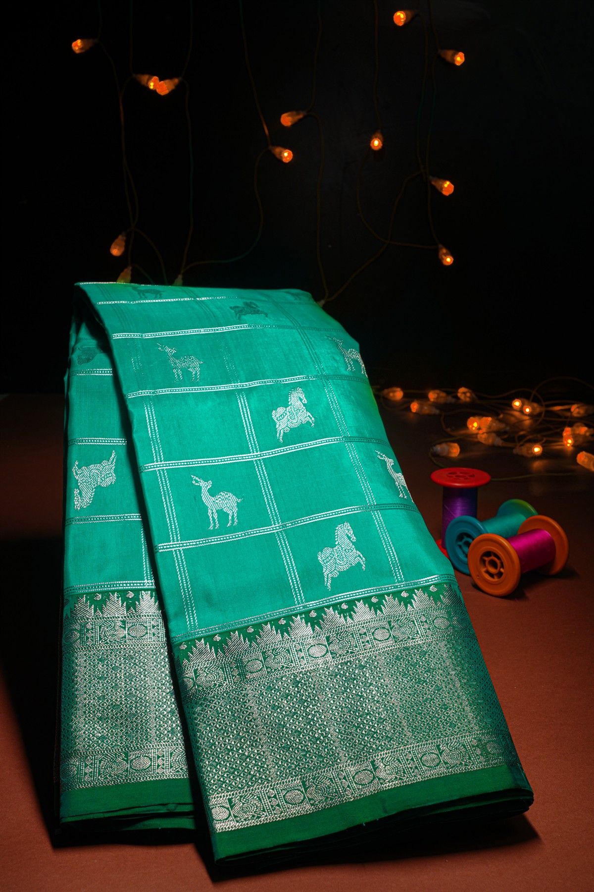 Venkatagiri Silk Sea Green Saree