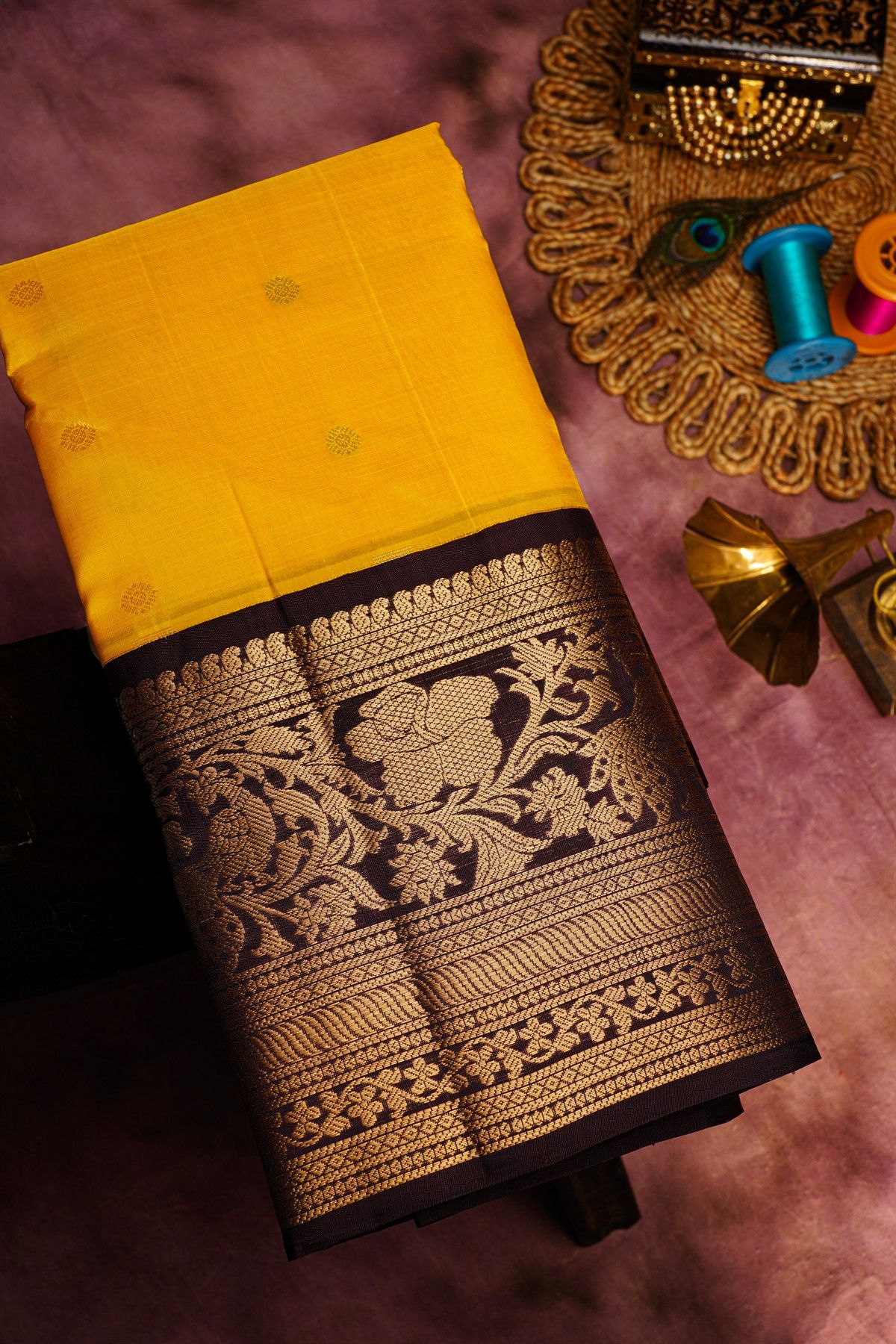 Kuppadam Sico Yellow Saree