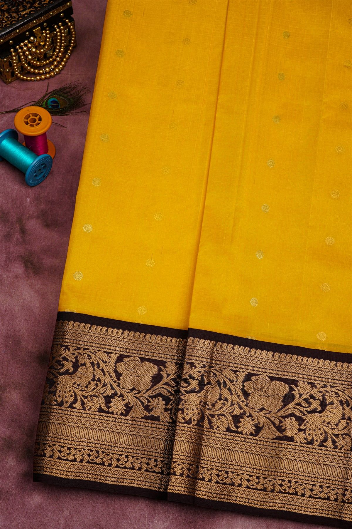 Kuppadam Sico Yellow Saree