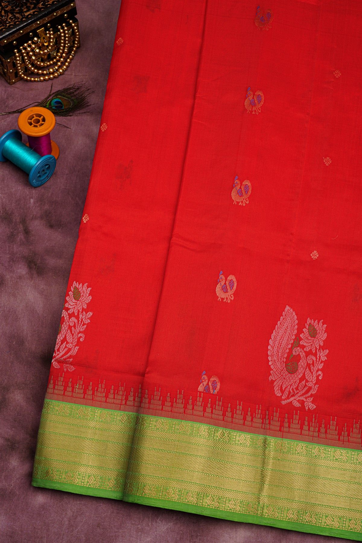 Kuppadam Sico Red Saree