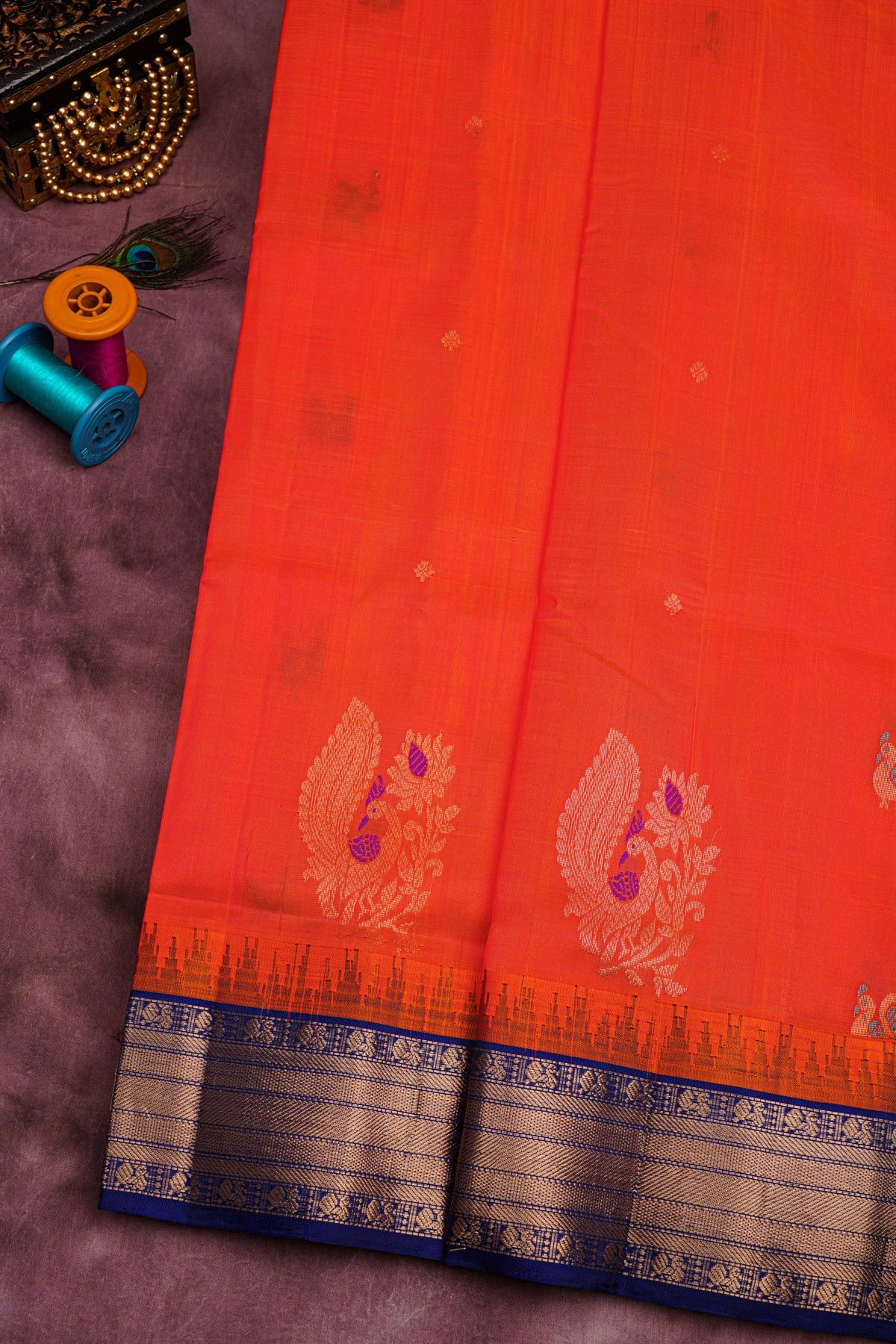 Kuppadam Sico Peach Saree