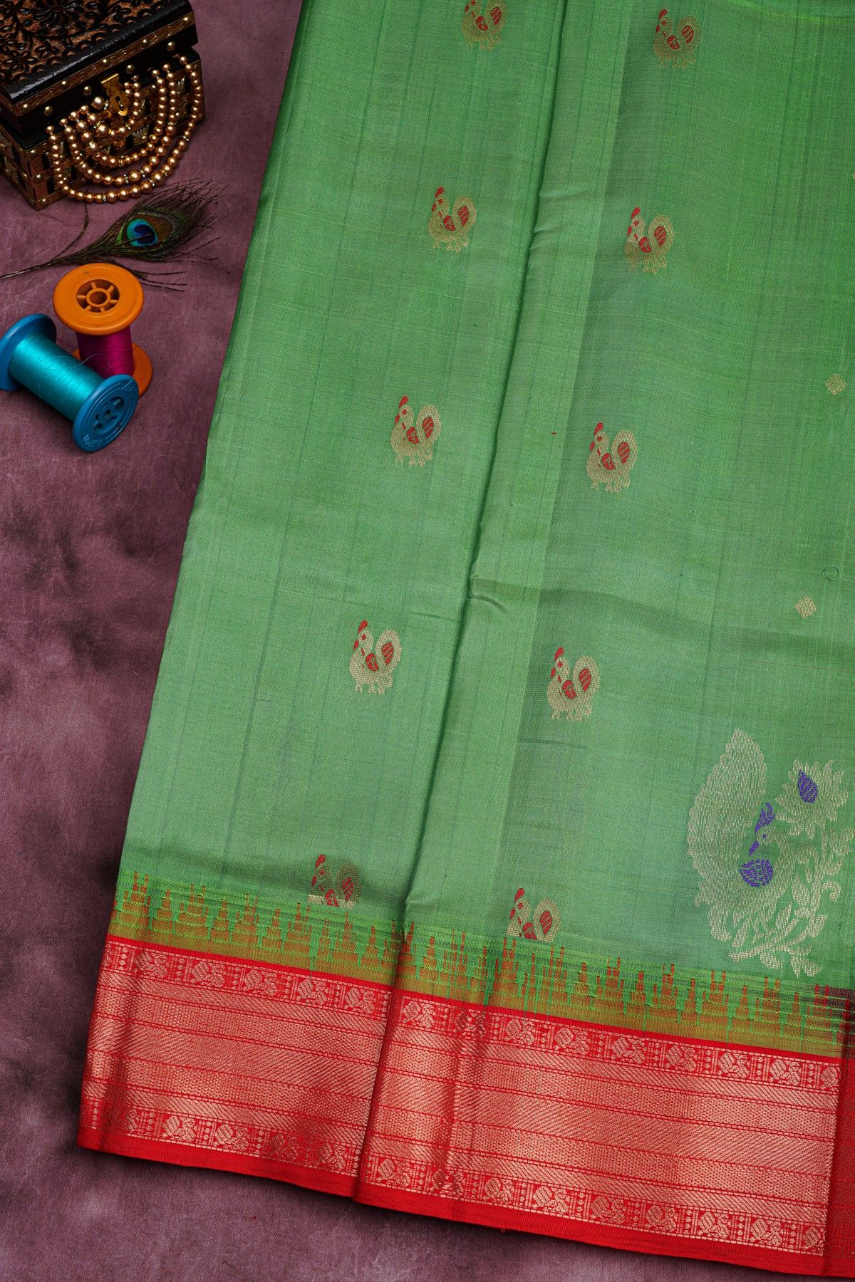 Kuppadam Sico Green Saree