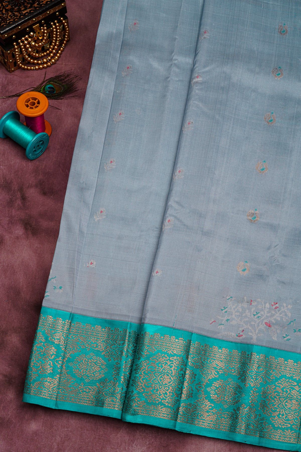 Kuppadam Sico Grey Saree