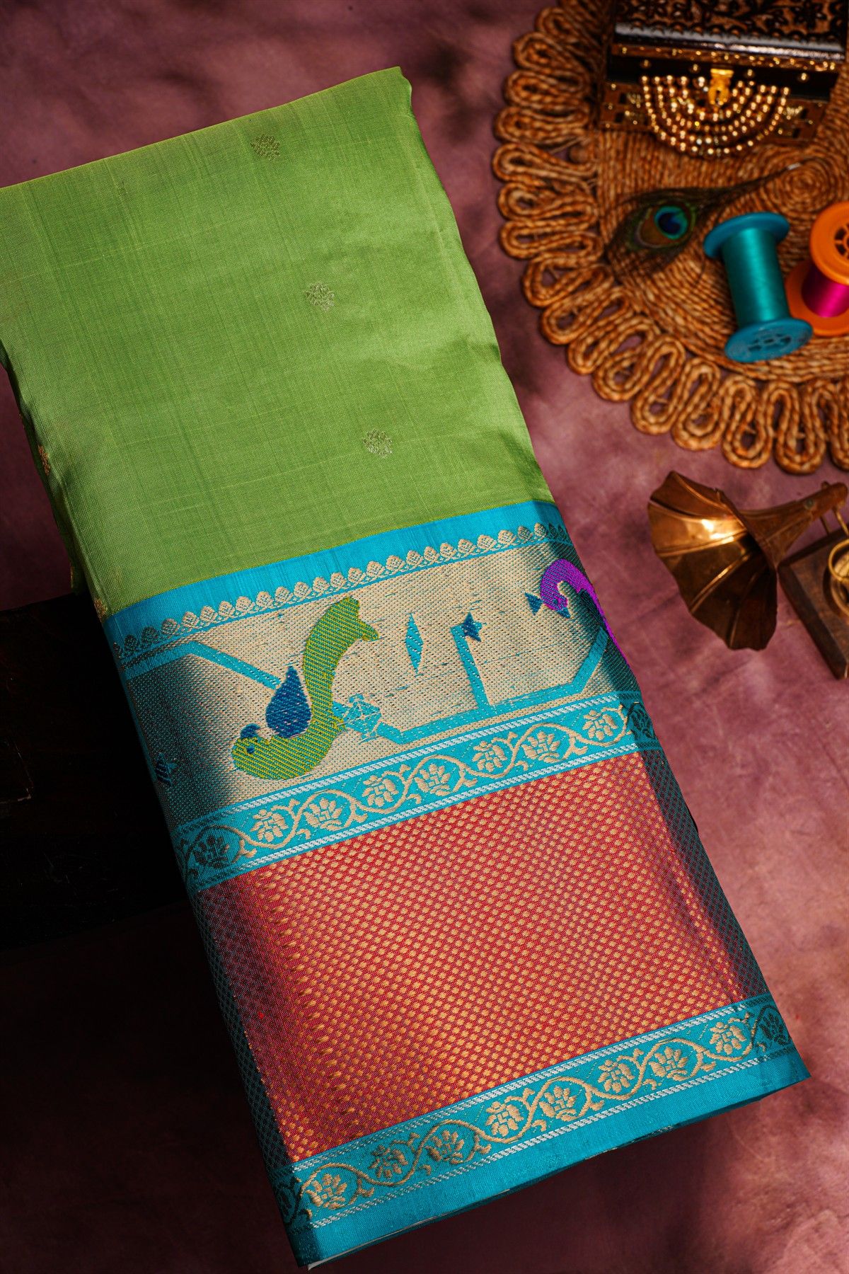 Kuppadam Sico Green Saree