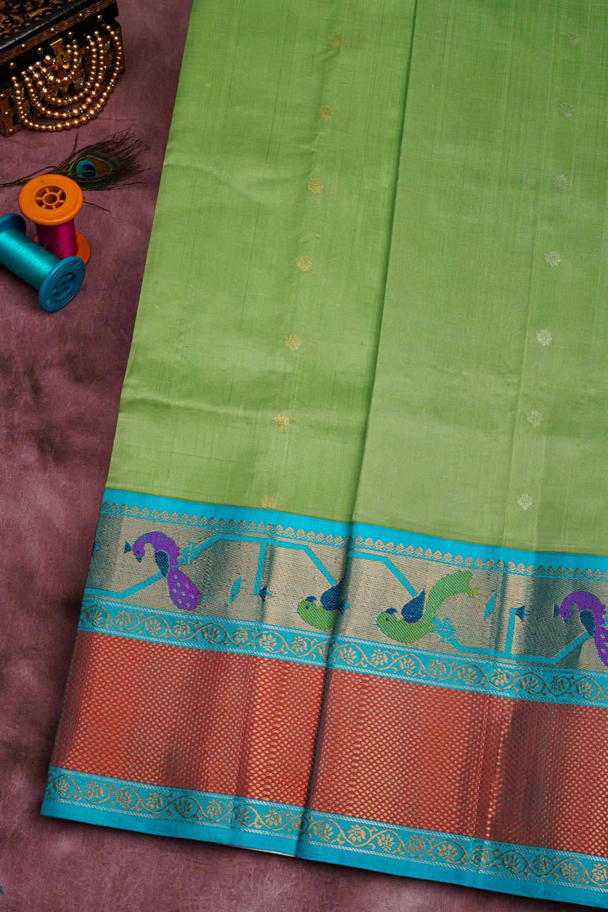 Kuppadam Sico Green Saree