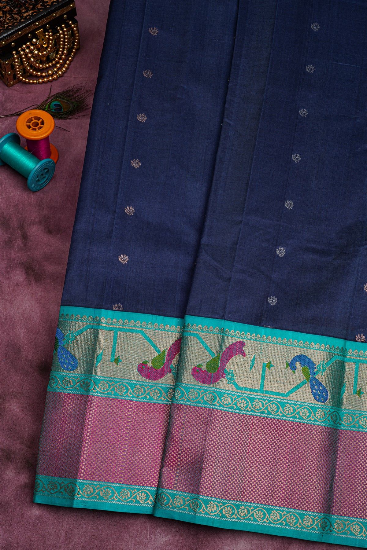 Kuppadam Sico Blue Saree