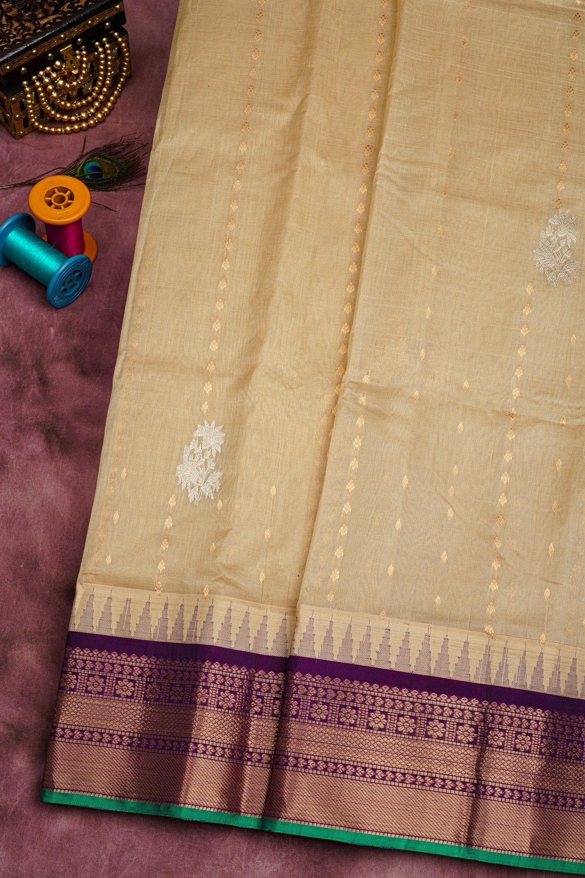 Kuppadam Sico Cream Saree
