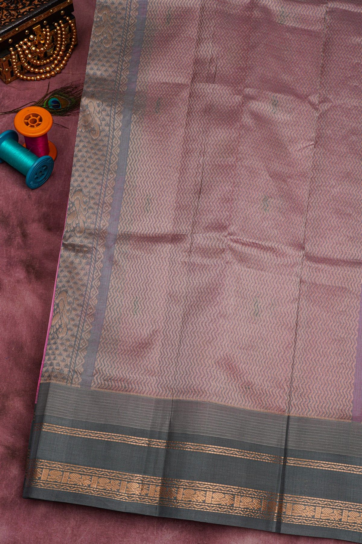 Kuppadam Sico Baby Pink Saree