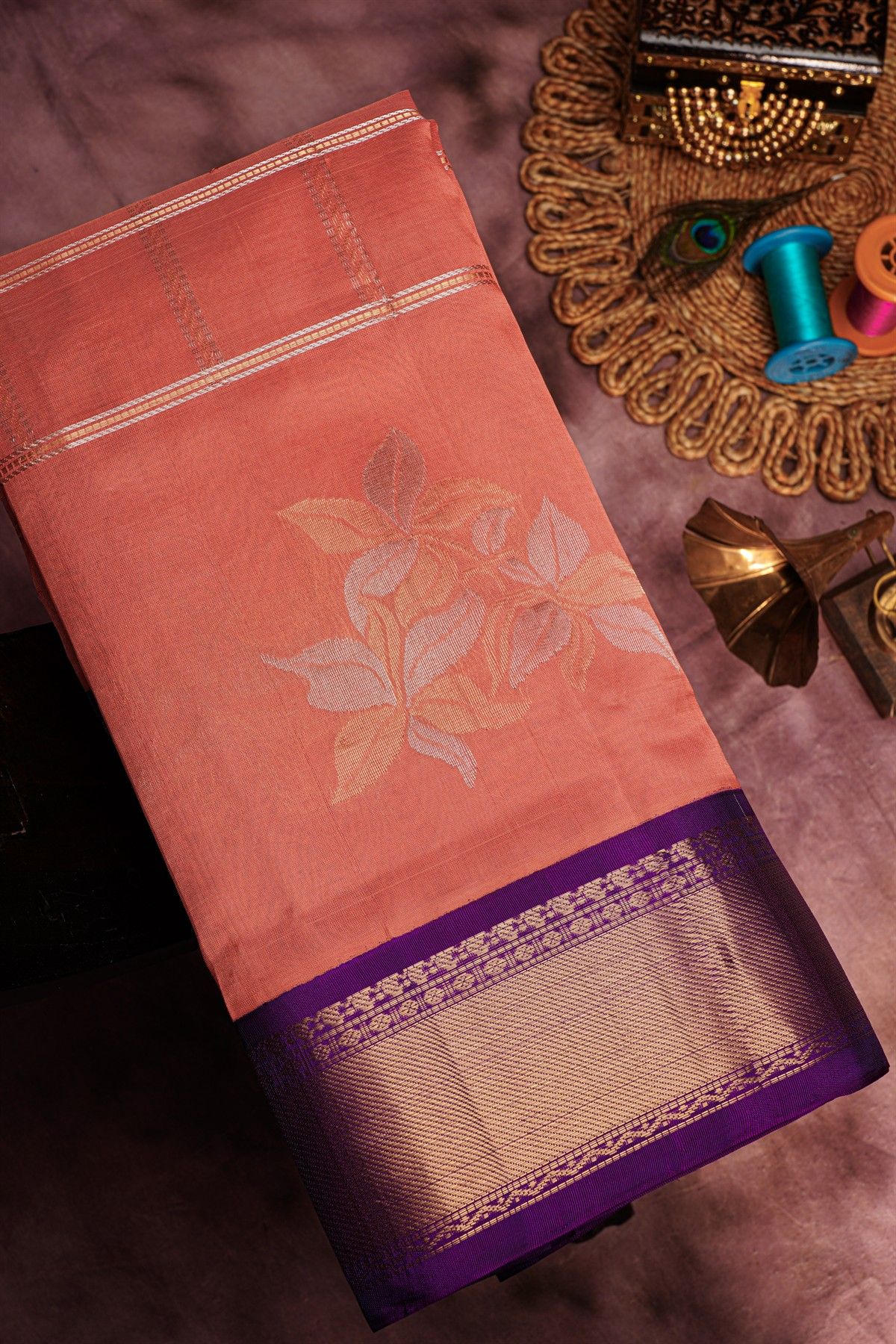Kuppadam Sico Peach Saree