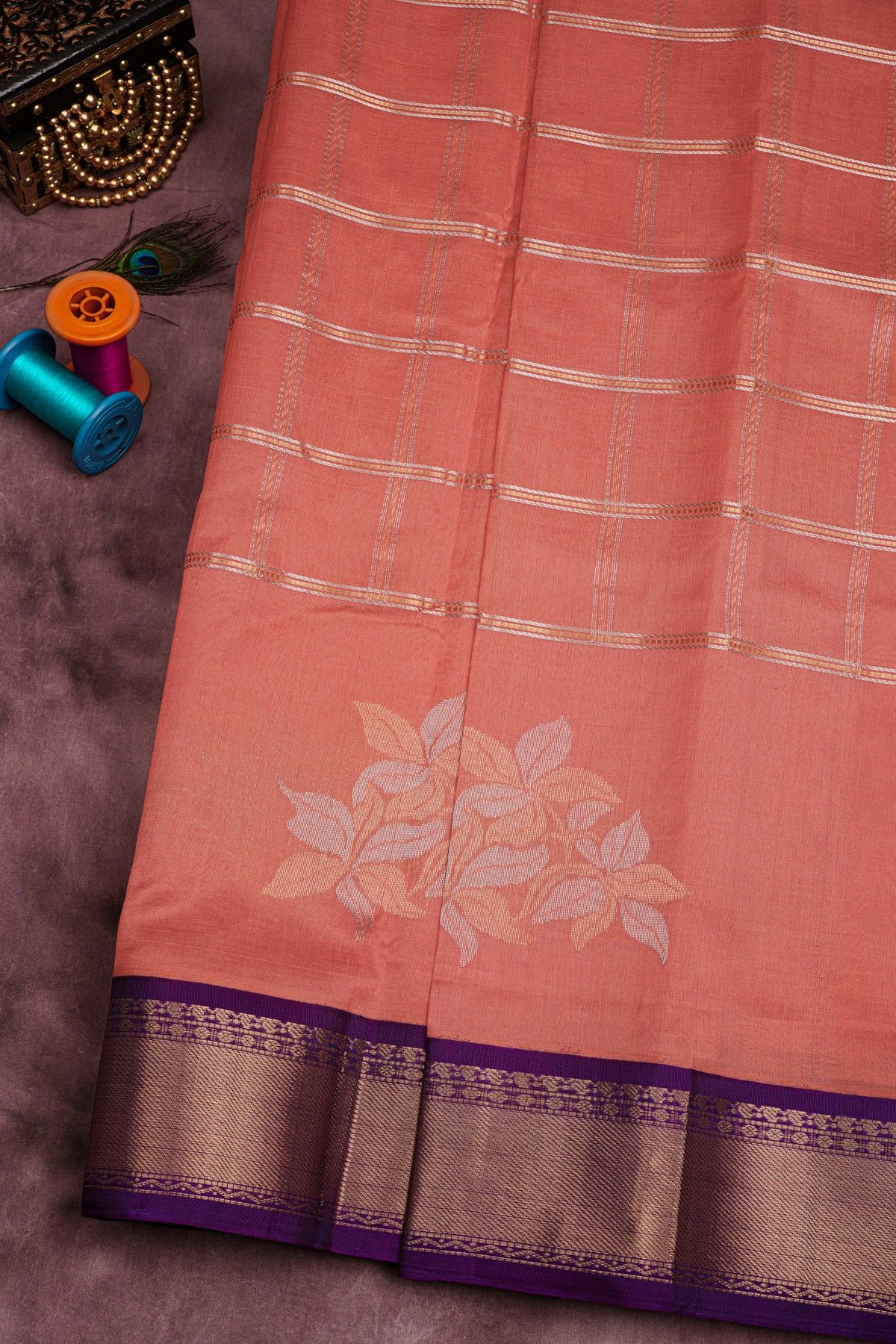 Kuppadam Sico Peach Saree