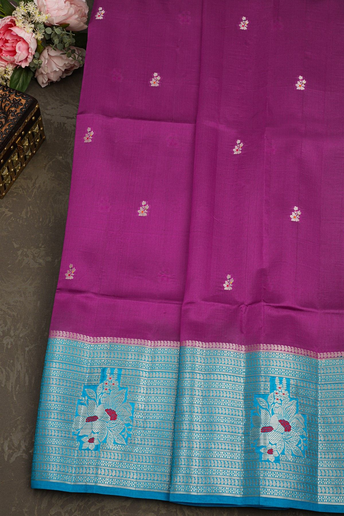 Matka Silk Purple Saree