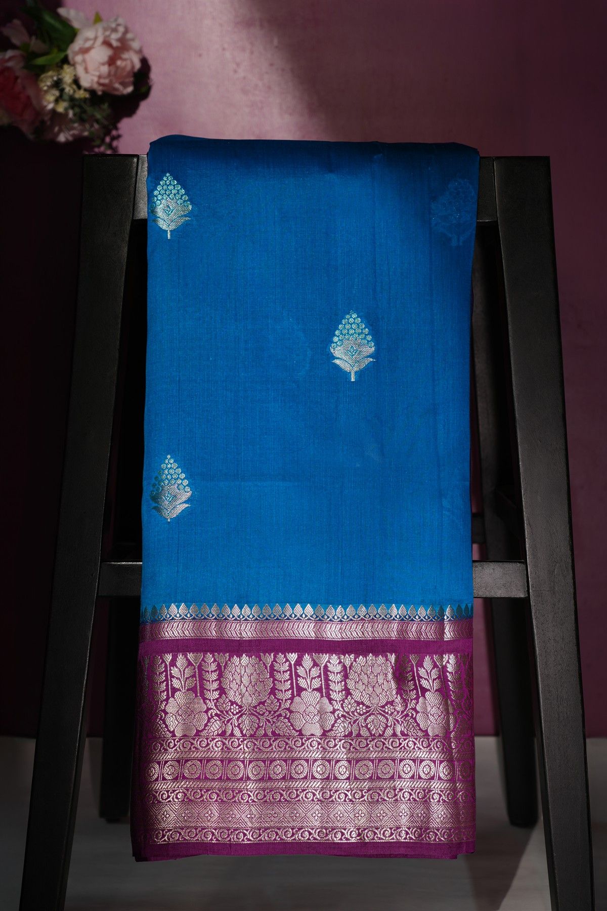 Matka Silk Blue Saree