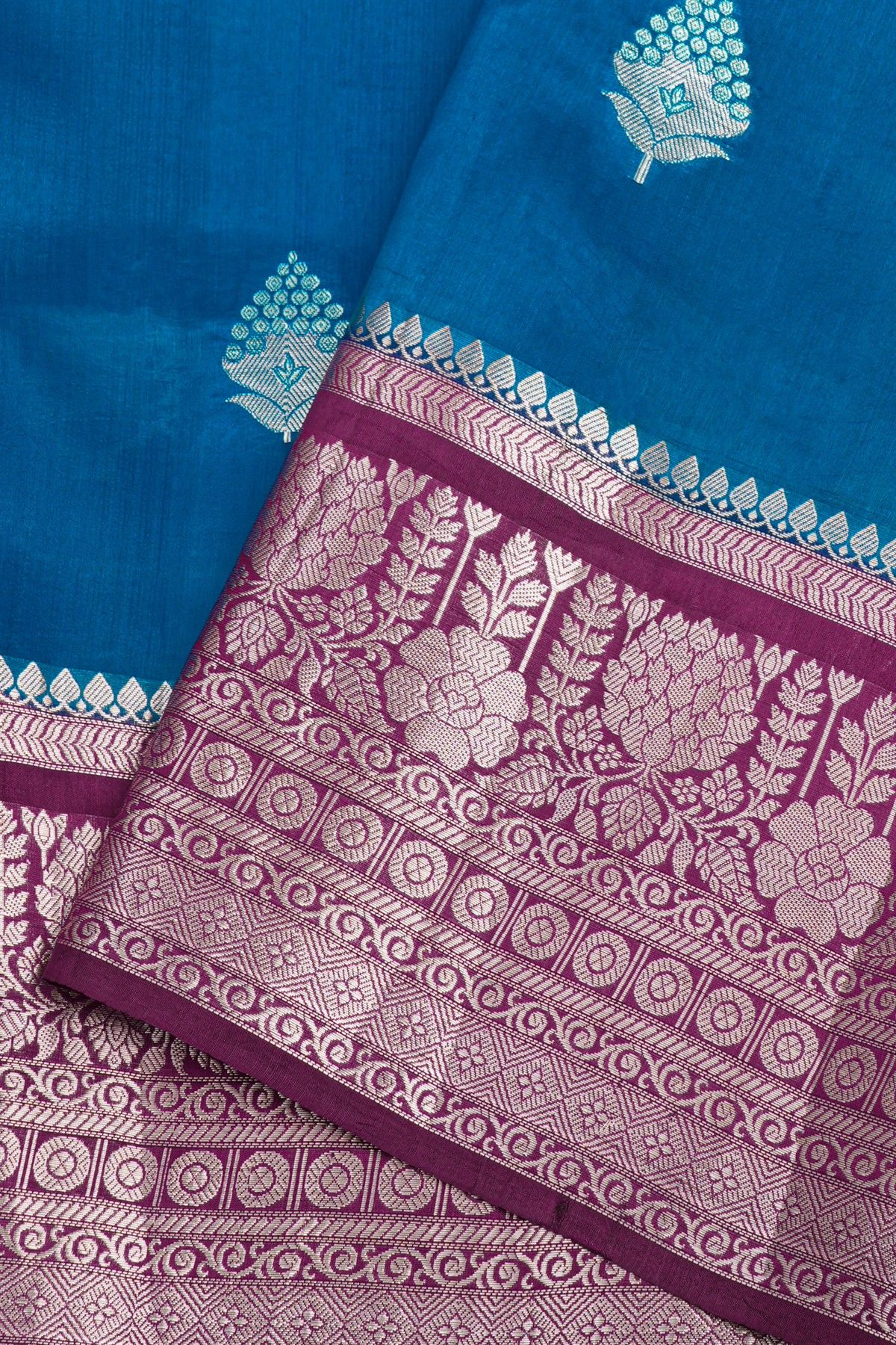 Matka Silk Blue Saree