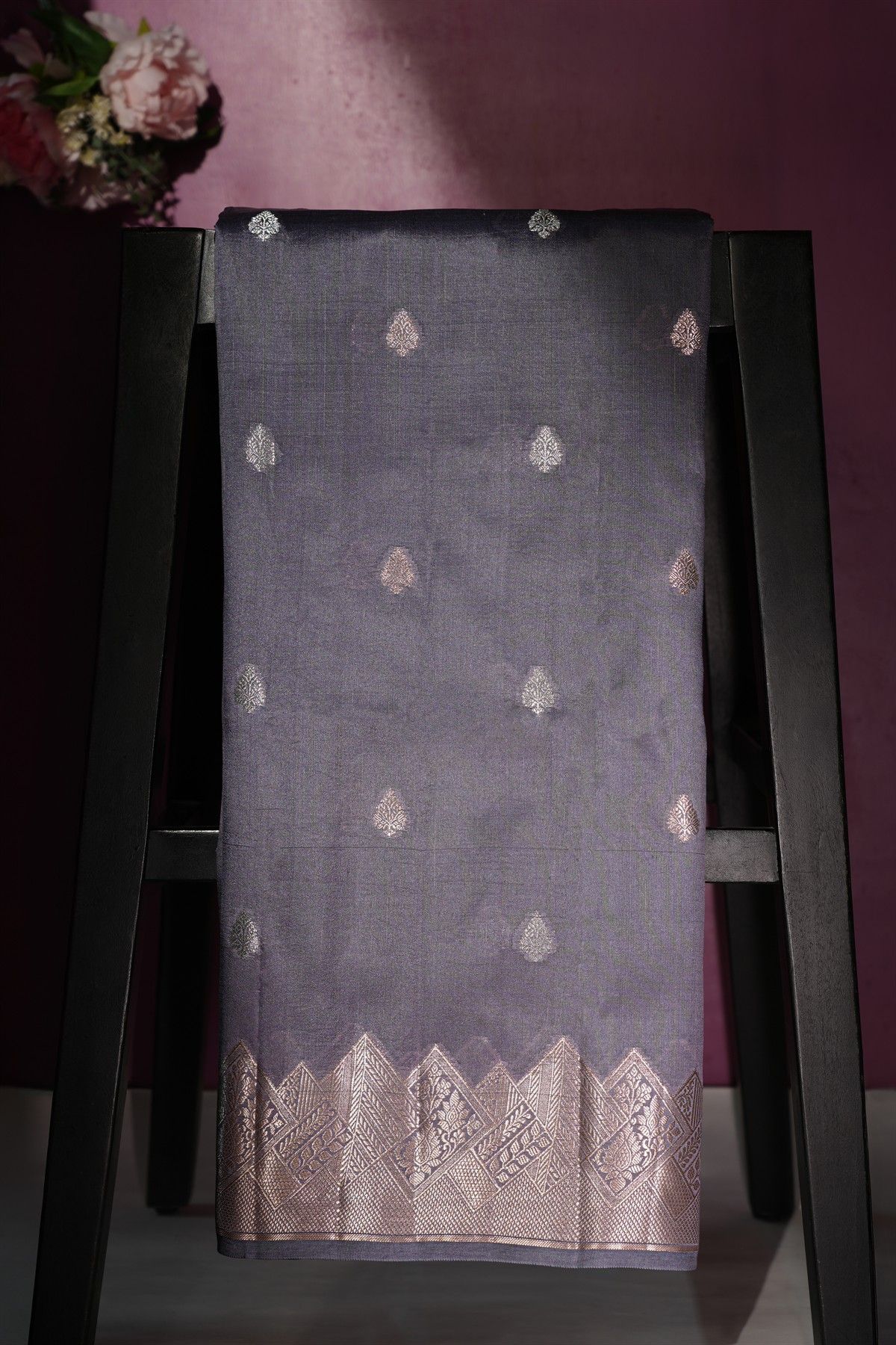 Matka Silk Grey Saree