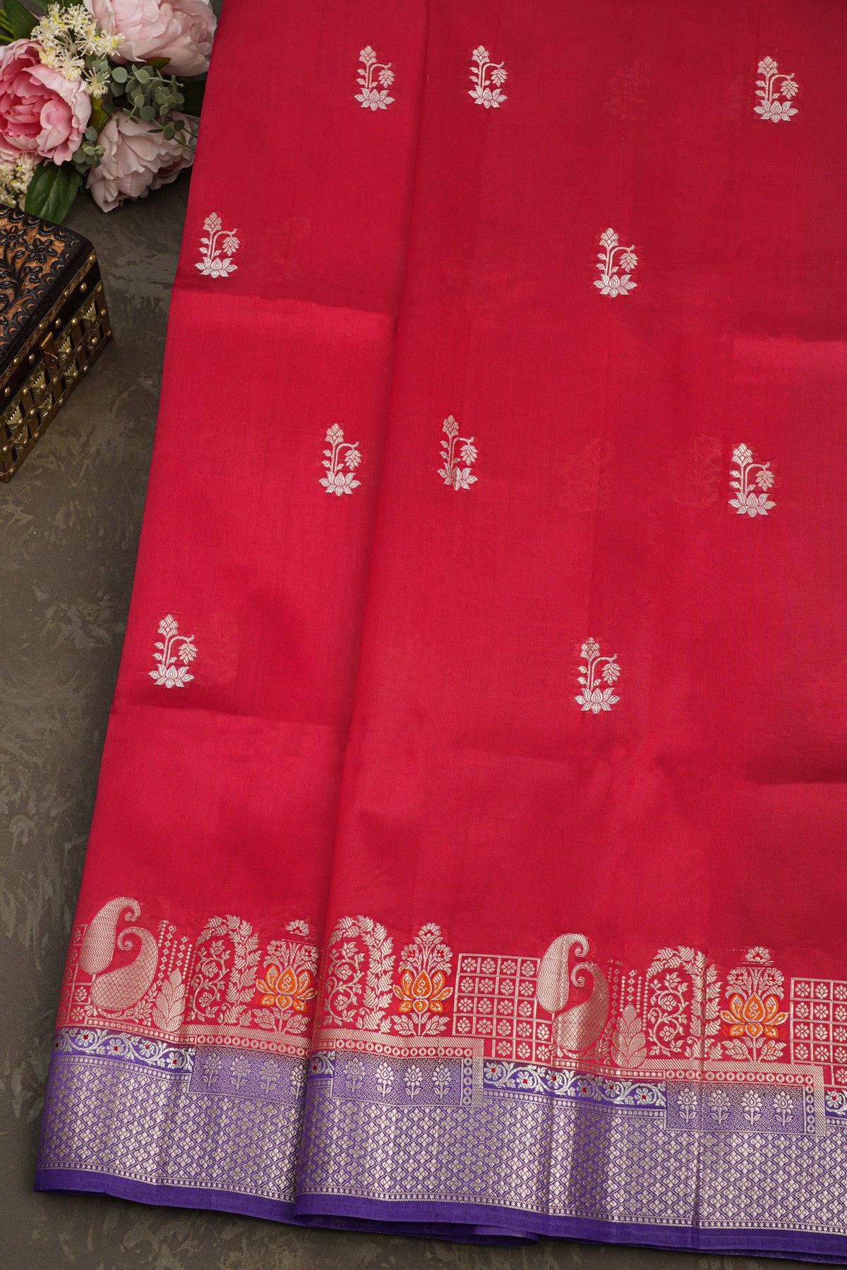 Matka Silk Red Saree