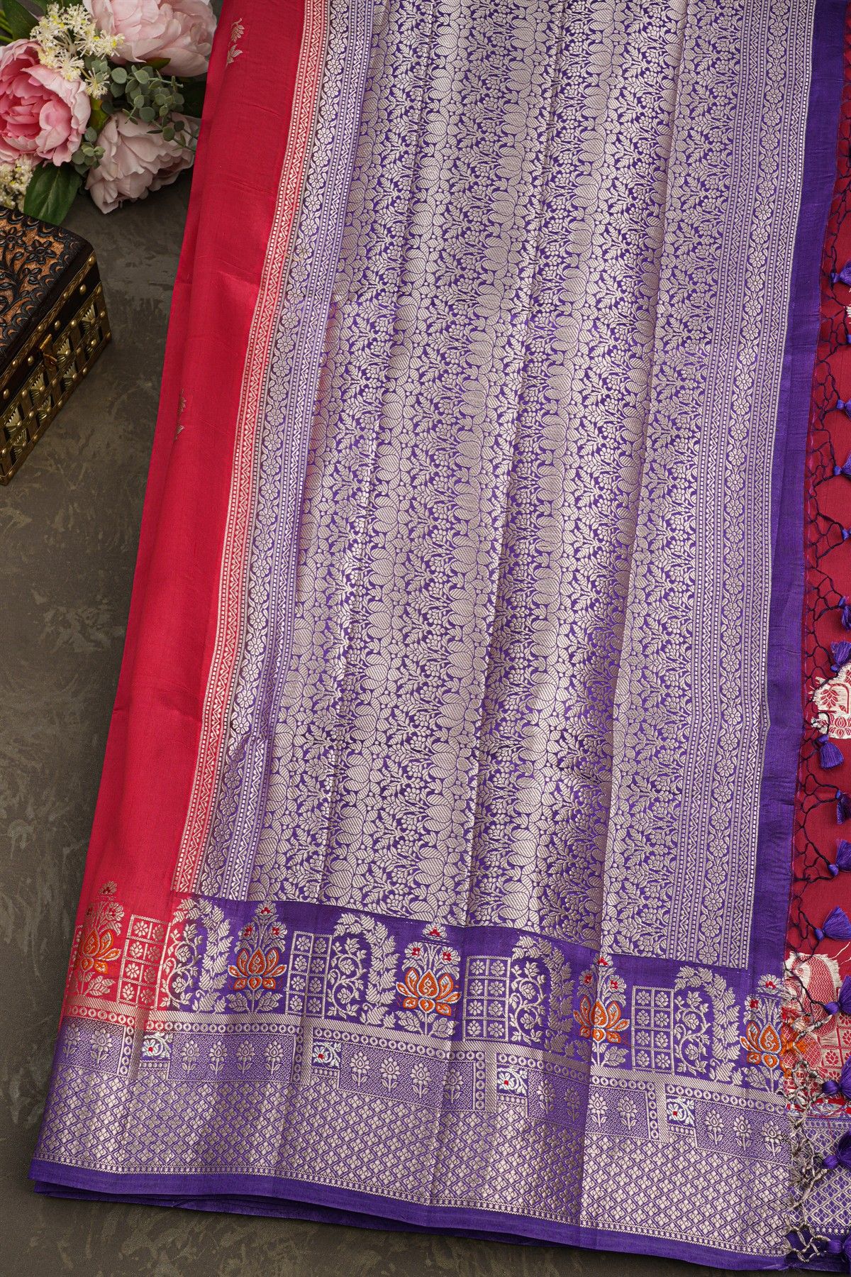 Matka Silk Red Saree