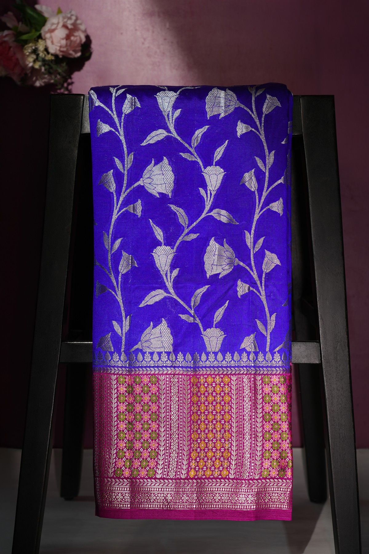 Matka Silk Royal Blue Saree
