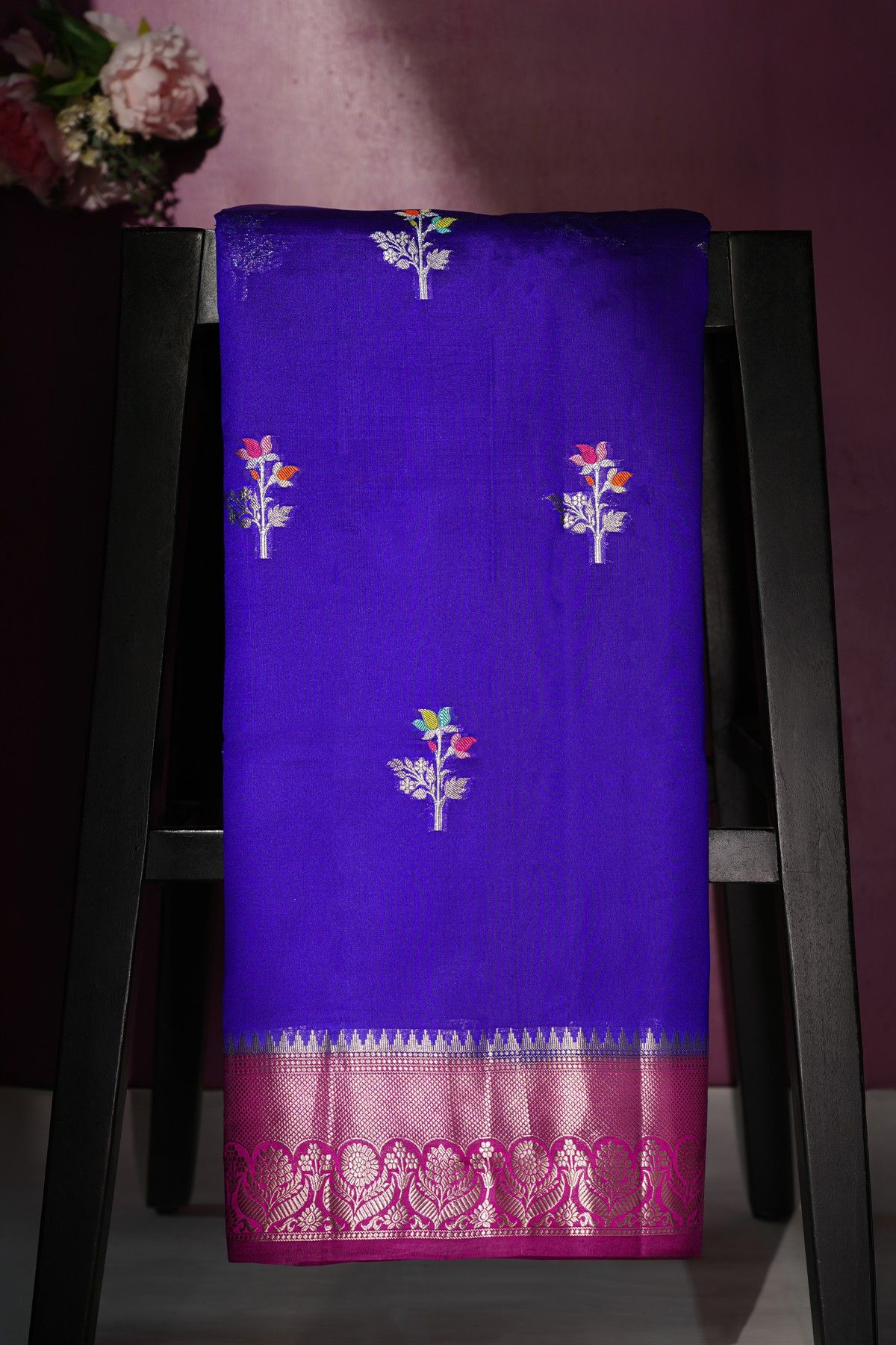 Matka Silk Royal Blue Saree