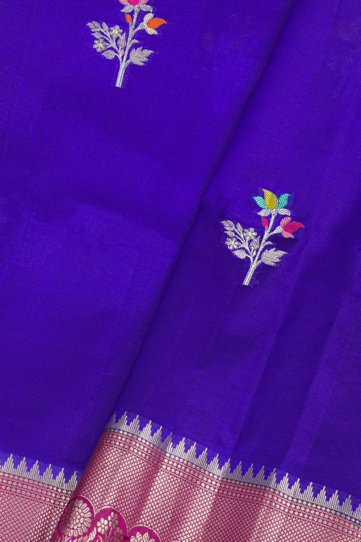 Matka Silk Royal Blue Saree