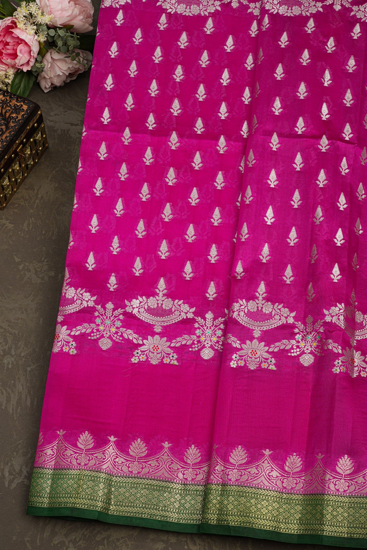 Matka Silk Pink Saree