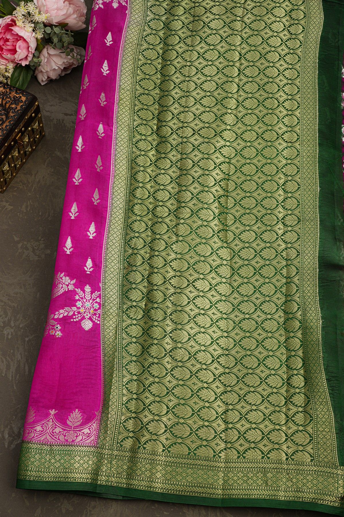 Matka Silk Pink Saree