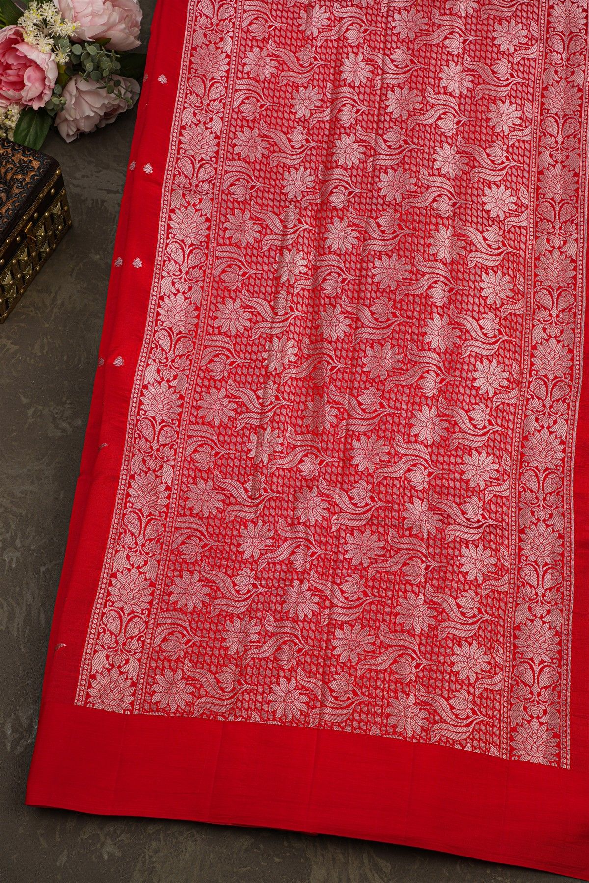 Matka Silk Red Saree