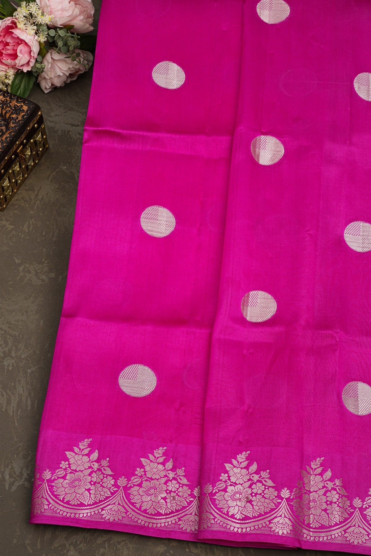 Matka Silk Pink Saree