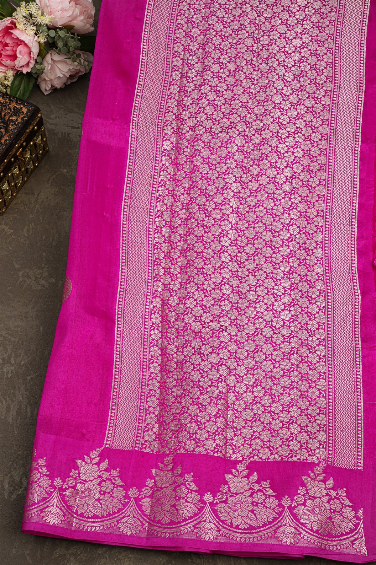 Matka Silk Pink Saree