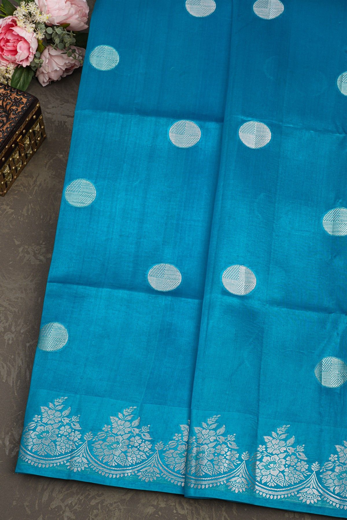 Matka Silk Blue Saree
