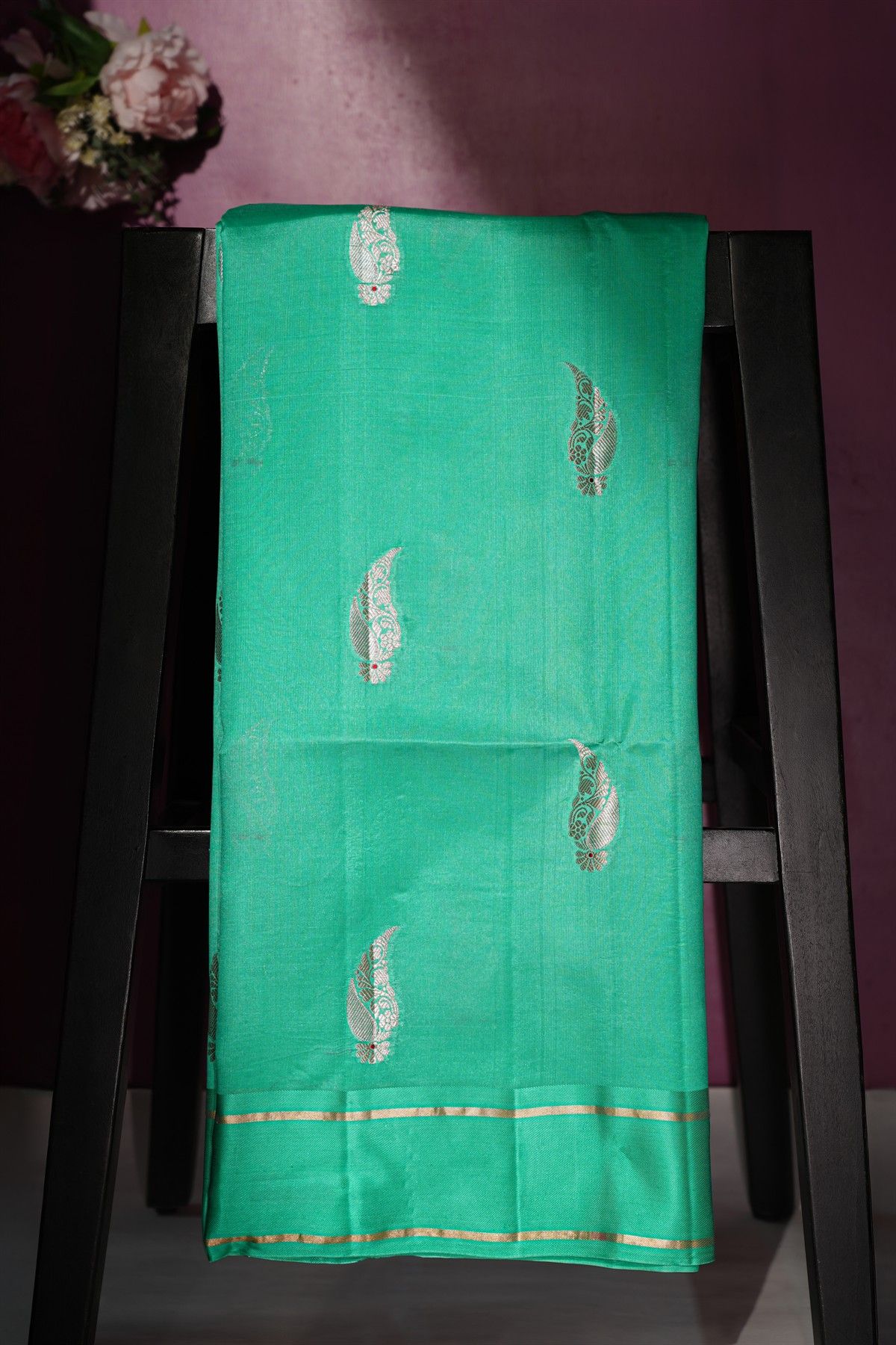 Matka Silk Sea Green Saree