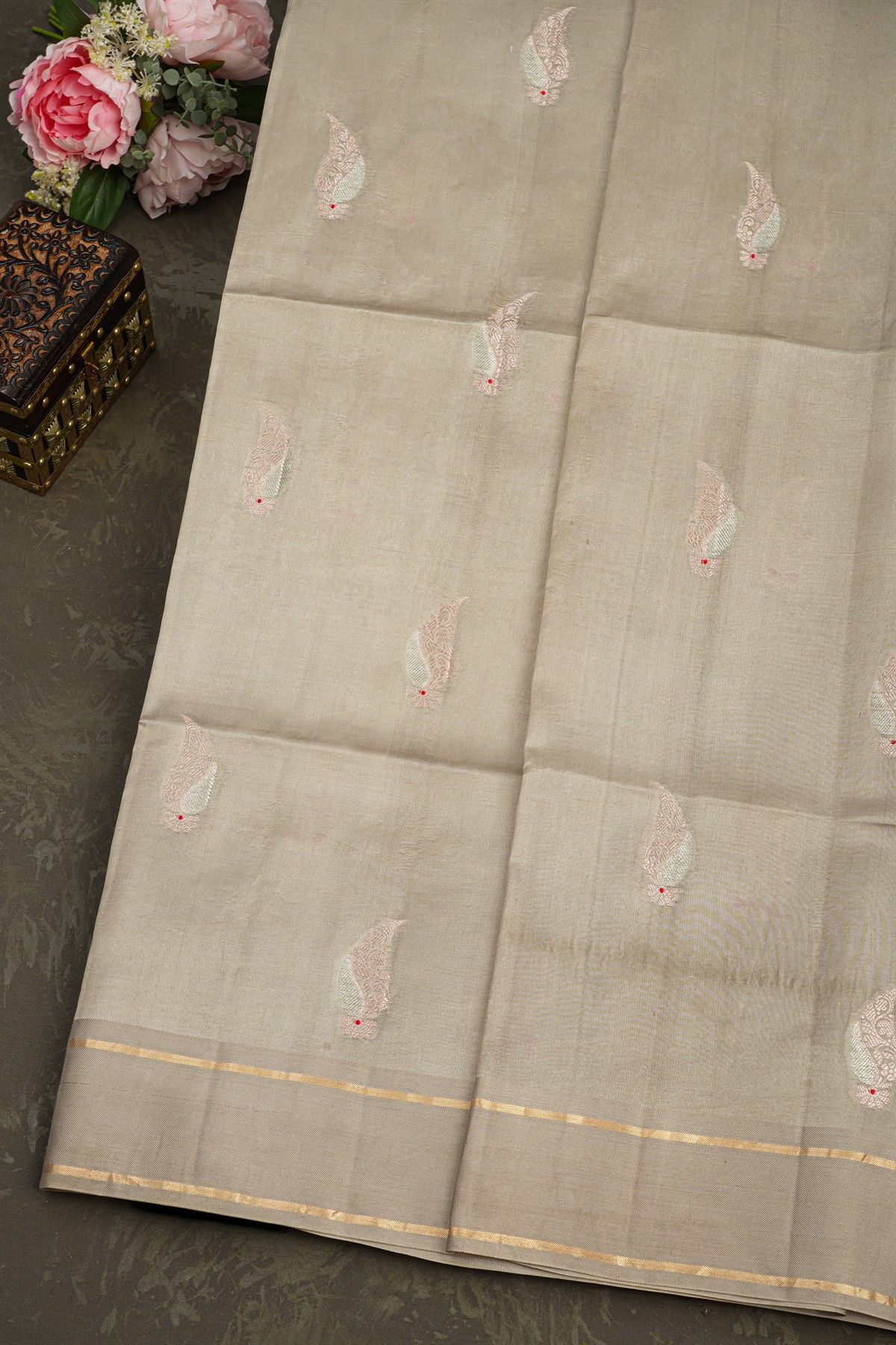 Matka Silk Beige Saree