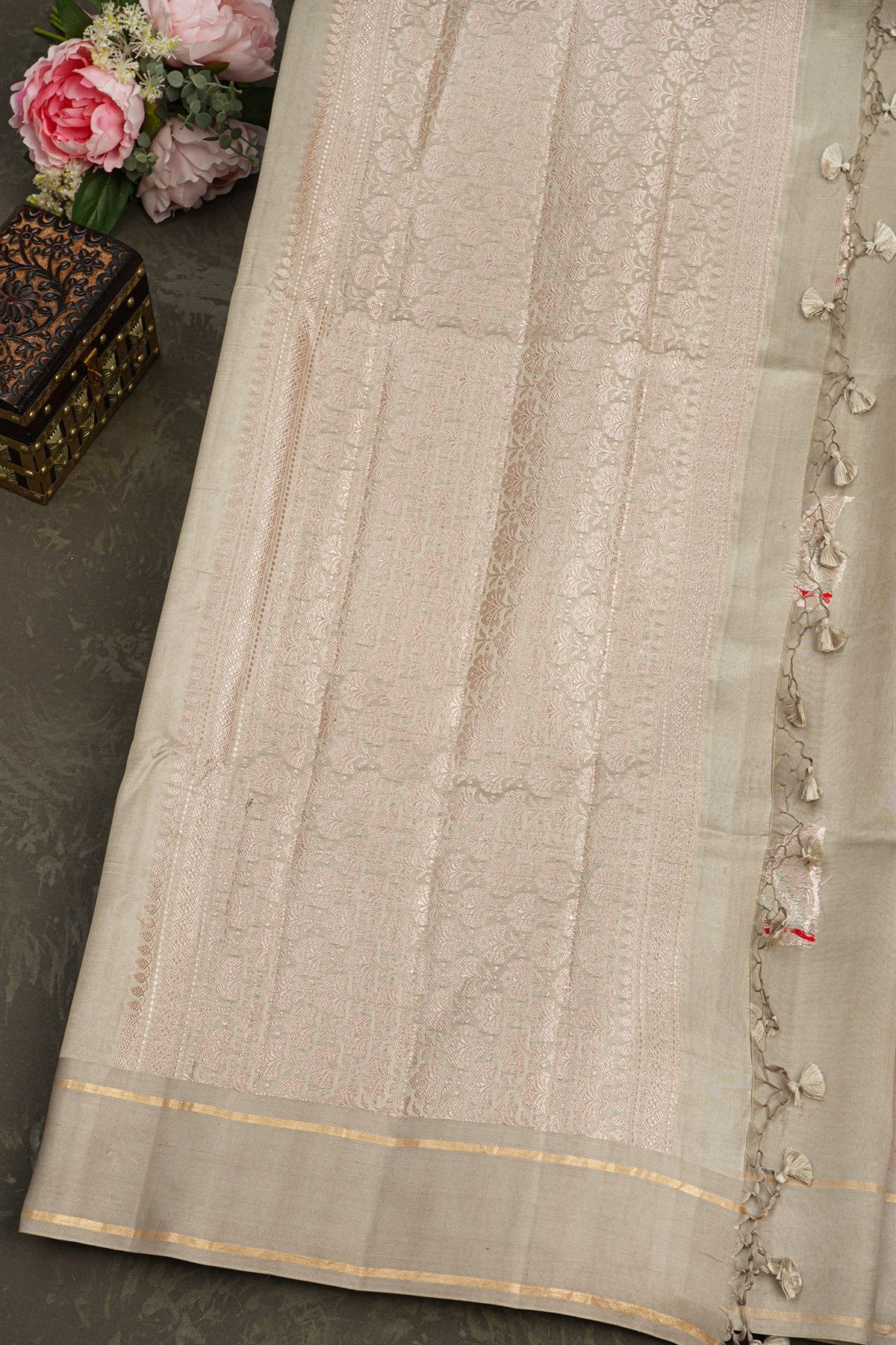 Matka Silk Beige Saree