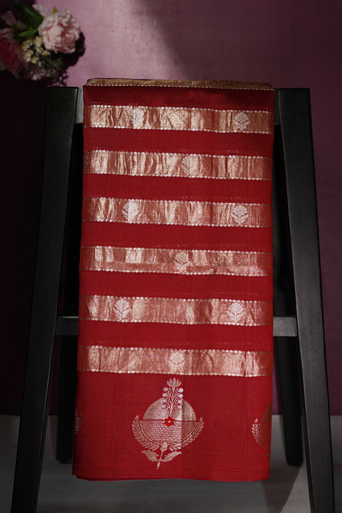 Matka Silk Maroon Saree